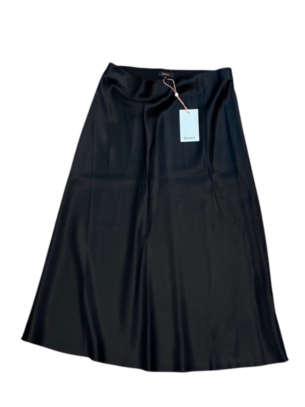 NWT Quince 100% Washable Silk Skirt - Black - Medium - Picture 2 of 3